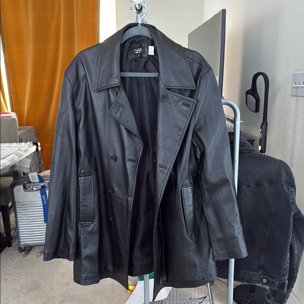 Obey Black Trench Coat Classic Elegance